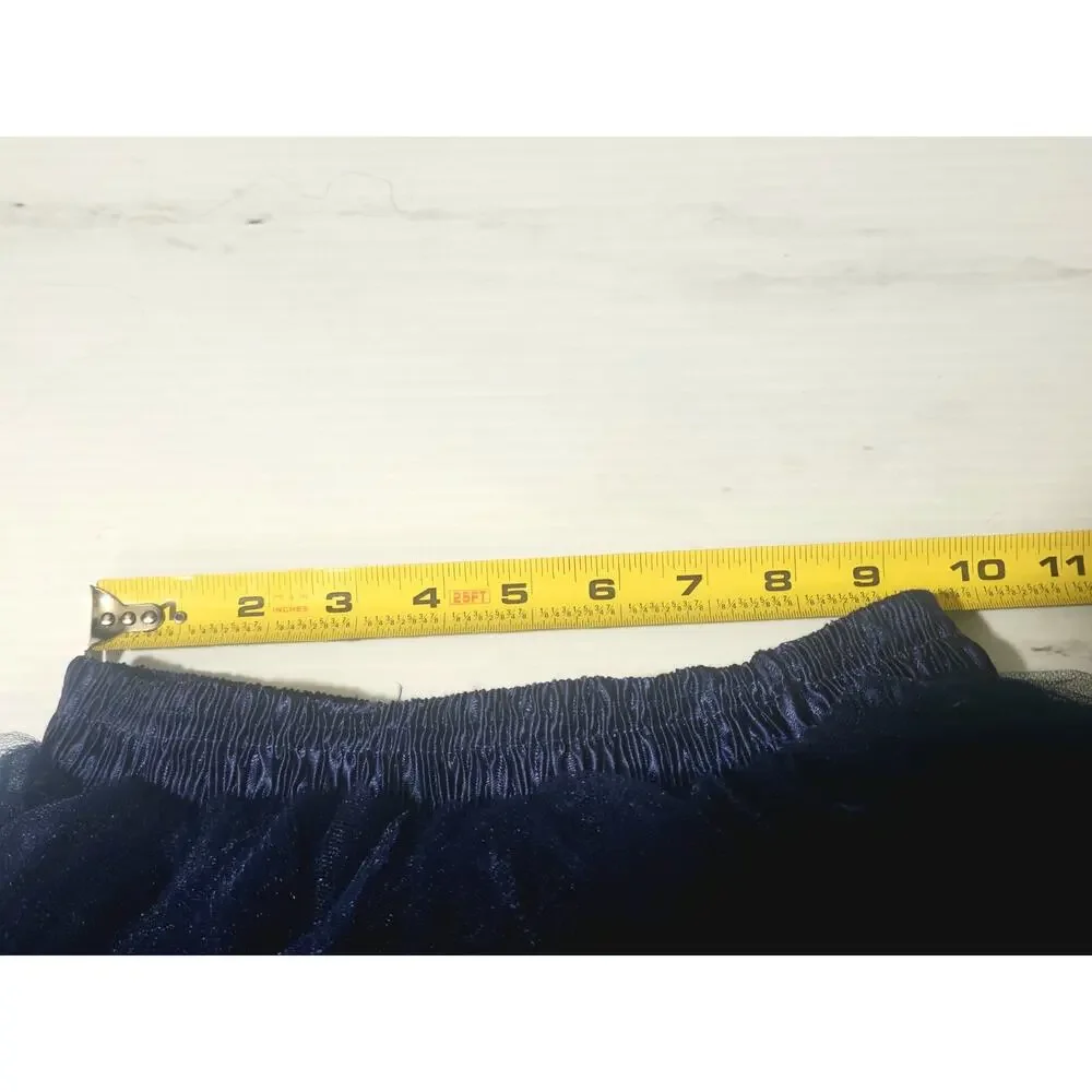 Girls Navy Blue Tulle Tutu Skirt Layered Dance Ballet Dress Up Party Size 10...